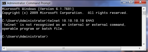 Telnet Not Installed Error.